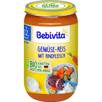 Bebivita БИО зеленчуци, ориз и телешко 250г (12+ месеца)