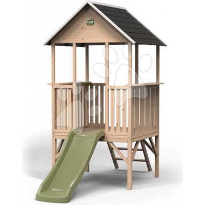 Exit Toys na pilířích Panorama 300 Wodden Playhouse cypřišový se skluzavkou
