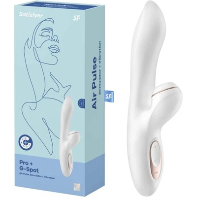 Вибратор с клитор стимулатор, вълни под налягане, 22см. - Pro G-Spot (SATISFY025)