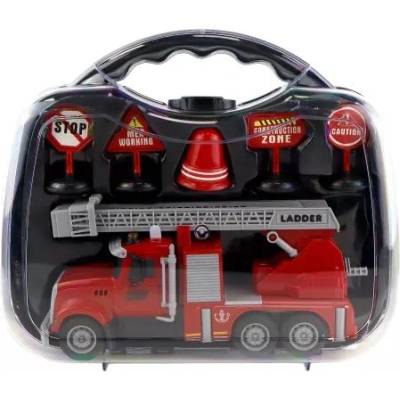 Man Yuk Toys Играчка пожарна кола с пътни знаци - 22 см (98-216b)