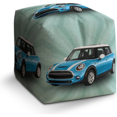 Sablio Taburet Kocka Mini sedan Zelené pozadí: 40x40x40 cm