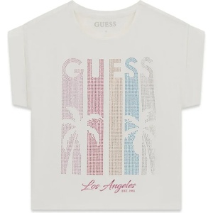 GUESS Тениска в бял цвят за момиче с цветни камъни Guess