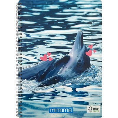 MITAMA Spirálový sešit Fantasy colours A4 linkovaný delfín