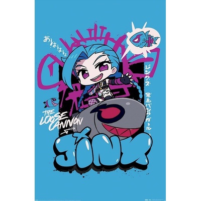 Plagát, Obraz - League of Legends - Chibi Jinx, 61 × 91.5 cm