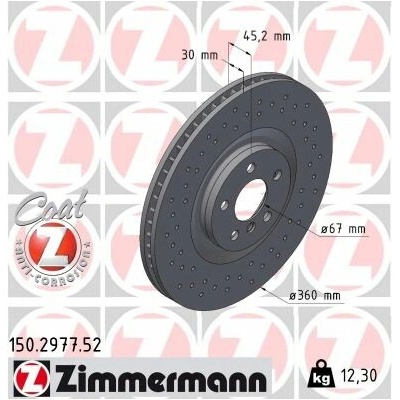 Brzdový kotúč ZIMMERMANN 150.2977.52 (150297752)