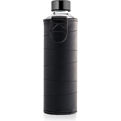 EQUA Mismatch стъклена бутилка за вода + опаковка от изкуствена кожа боя Graphite 750ml