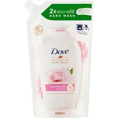 Dove tekuté mýdlo na ruce Pivoňka Moisturising Hand Wash náhradní náplň 500 ml