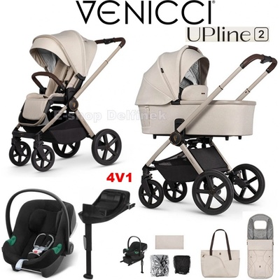 Venicci Tinum UPline 2 + Cybex Aton B2 se základnou 2025 Stone Beige