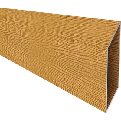 Hliníková plotová lamela 105x20 mm, tvar kosodélník, dřevodekor se strukturou, dekor LUVIA (Světlý dub) (AL-105x20x1.2-LUV-DS-3)