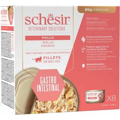 Schesir Veterinary Solutions Gastrointestinal pro kočky, kuřecí, ve vývaru, 8x 80 g