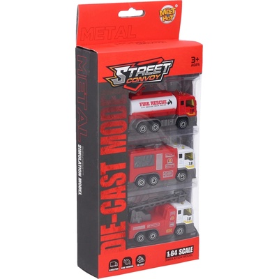 Wiky Vehicles Autá hasičské kov plast 3 ks 85 cm WKW029336
