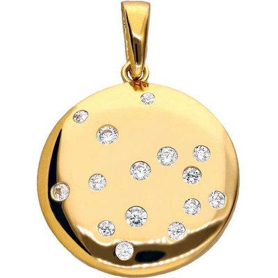 Zlaton Přívěsek žluté zlato kulatý se zirkony 2cm 000060205254