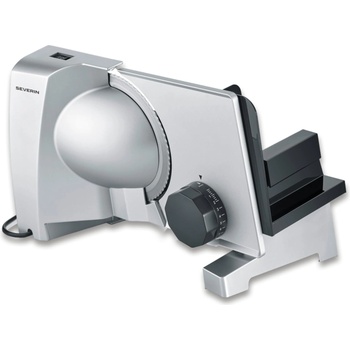Severin all-purpose slicer for bread or cold cuts, bread slicer with infinitely adjustable cutting thickness, 0-23 mm, German quality, slicer with metal housing, 130 W, gray, AS 3917