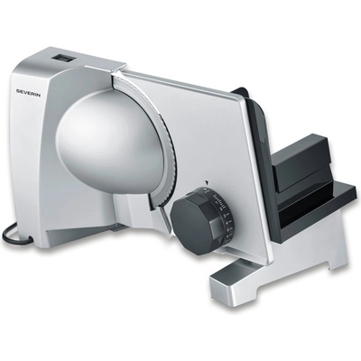 Severin all-purpose slicer for bread or cold cuts, bread slicer with infinitely adjustable cutting thickness, 0-23 mm, German quality, slicer with metal housing, 130 W, gray, AS 3917