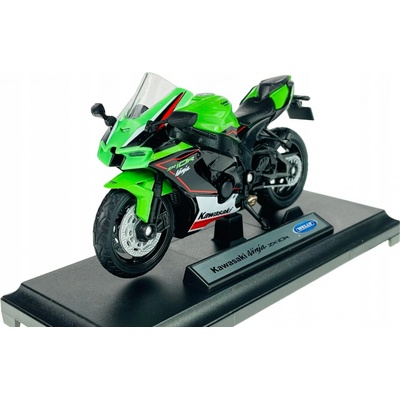 WELLY KAWASAKI NINJA ZX-10R MOTOCYKEL NOVÝ MODEL S PODSTAVCOM 12858 1:18