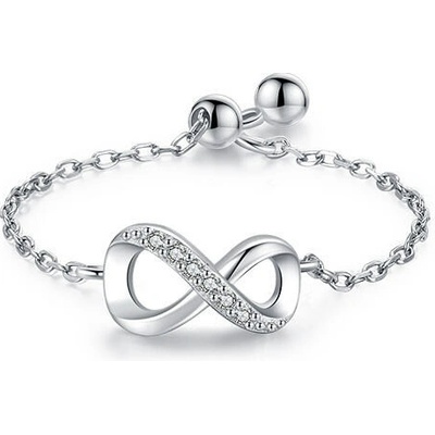 Meucci stříbrný řetízkový prsten s nekonečnem SYR095