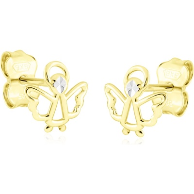 Gemmax Zlaté peckové náušnice Andělé na puzetu GLECN-01033