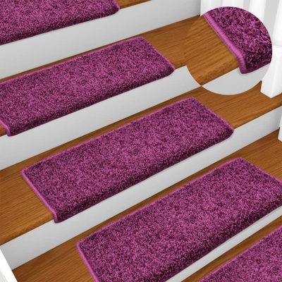 vidaXL Изтривалки за стълби 15 бр. 65x21x4 см, лилави, правоъгълни, кант