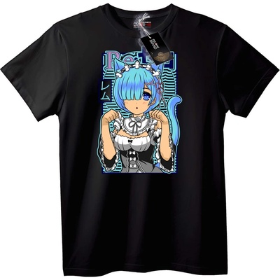 NOONEBRAND Тениска с аниме мейд - 2XL, Black