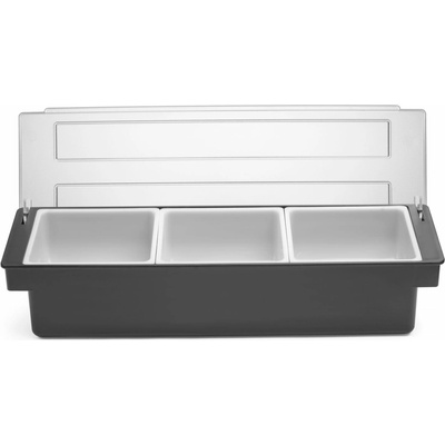 Box na prísady – 3 nádoby, BarUp, Čierna, 480 × 150 × 100 mm | 552018