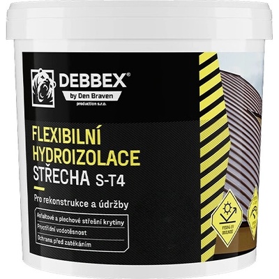 DEBBEX Flexibilní hydroizolace STŘECHA S-T4 kbelík 5 kg, šedá (CH00382)