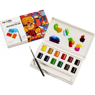 Carioca Plus akvarelové barvy Solid pouzdro 12 ks – Zboží Mobilmania