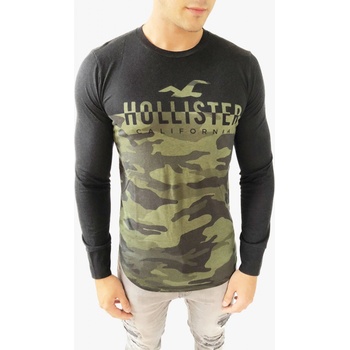 Hollister Royal Cao Black stylové triko s dlouhý rukáve Maskáč