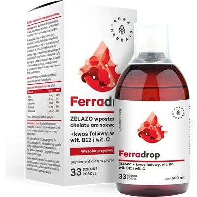 Aura Herbals Желязо + фолиева киселина с витамини С, В6, В12 500 ml | Aura Herbals (10580 AH)