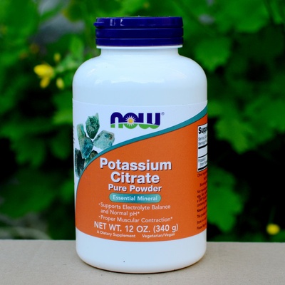 Now Foods Potassium Citrate draslík jako citrát draselný Pure powder 340 g