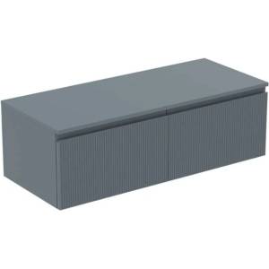 Ideal Standard Finesse - Шкафче за умивалник, 120x51x38 см, 2 чекмеджета, Ribbed Matt ashblue E3436UQ (E3436UQ)