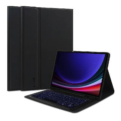 Кожен калъф и безжична блутут клавиатура за Samsung Galaxy Tab S9 FE - Tech-Protect SmartCase Pen and Bluetooth Keyboard (черен) (THP2450)