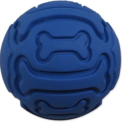 Dog Fantasy Míček gumový, vzor kost pískací modrý 7,5 cm