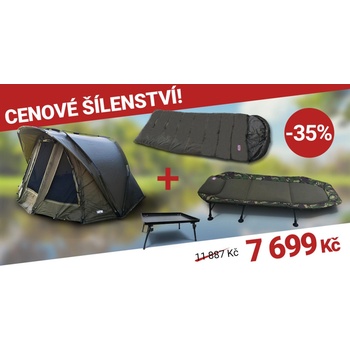 Harton Bivak Patron 2-man + lehátko Harton Six Deluxe + spacák Harton Basic + bivvy stolek