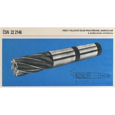 Fréza válcová čelní 28x50mm 7bř. HSS jemnozubá MK3 , ČSN 222146 222146-28050-430940