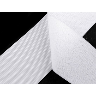 Nízkoprofilový suchý zip háček + plyš šíře 50 mm jemný, střední, 2 bílá