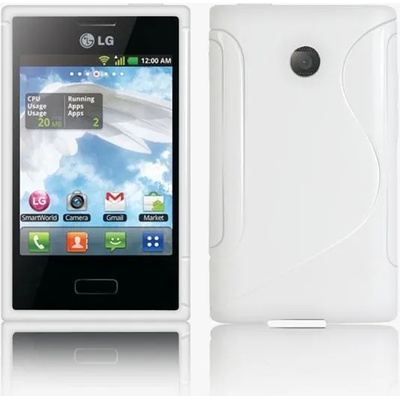 Optimus L3 E400 Силиконов Калъф Бял + Протектор
