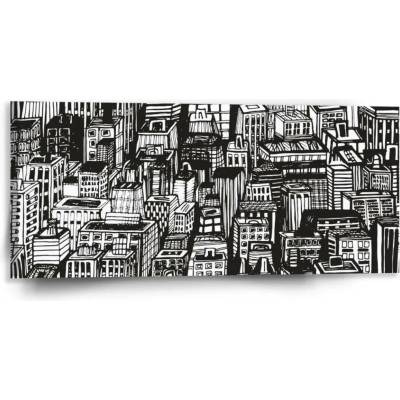 Sablio Obraz Kreslené mrakodrapy - 110x50 cm