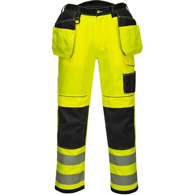 Portwest hi-vis КОБУР pw3 t501 / Светлоотразителни панталони, къси - hv жълто/черно uk 34/eu 50 (t501ybs34)
