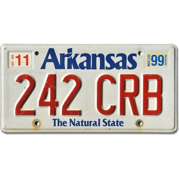 Americká ŠPZ Arkansas White 242 CRB