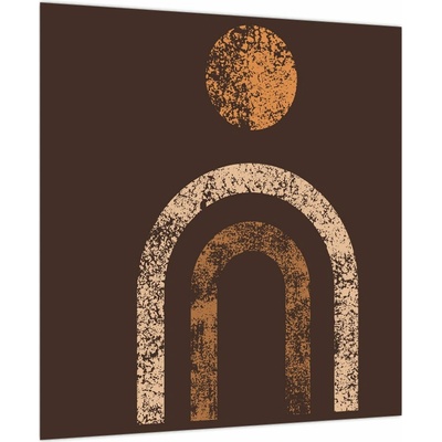 Skleněný obraz - Oranžové oblouky N⁰1, jednodílný 40x40 cm na skle