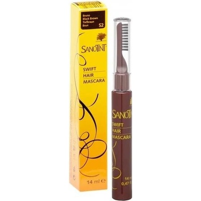 Sanotint Sanotint Řasenka na vlasy Swift hair mascara S2 tmavě hnědá 14 ml
