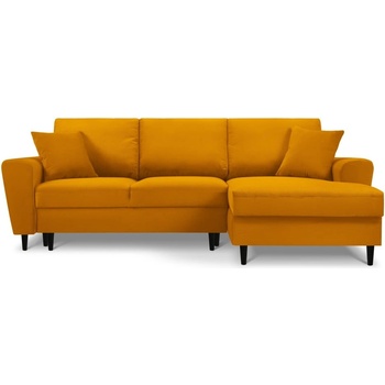 Cosmopolitan Design Разтегателен ъглов диван с място за съхранение от рипсено кадифе в цвят горчица (десен ъгъл) Kyoto - Cosmopolitan Design (COS_RCF_72_F1_KYOTO3)