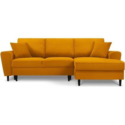 Cosmopolitan Design Разтегателен ъглов диван с място за съхранение от рипсено кадифе в цвят горчица (десен ъгъл) Kyoto - Cosmopolitan Design (COS_RCF_72_F1_KYOTO3)