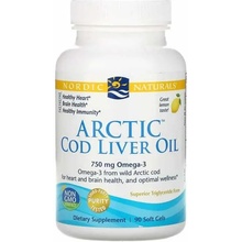 Nordic Naturals Arktický olej z treščej pečene 750 mg Arctic Cod Liver Oil Citrón 90 Mäkká kapsula