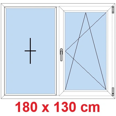 Soft Dvoukřídlé plastové okno 180x130 cm FIX+OS Bílá – Zboží Mobilmania
