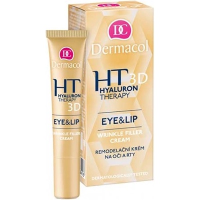 Dermacol 3D Hyaluron Therapy Eye & Lip Wrinkle Filler Cream ремоделиращ крем за очи и устни за жени 15 мл