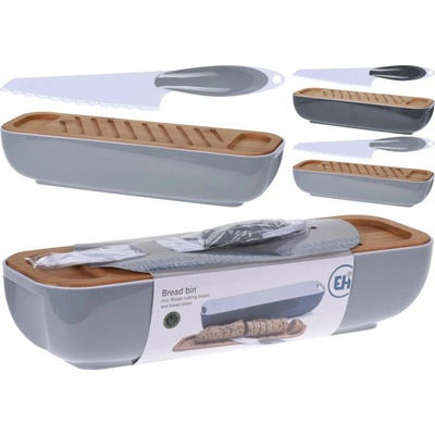 Chlebník, s bambusovým víkem a nožem – Zboží Mobilmania