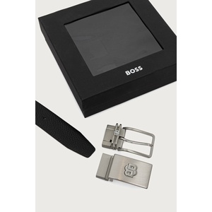 BOSS двустранен колан мъжки от кожа B_Icon_Plq_Gb35_grp (50572925)