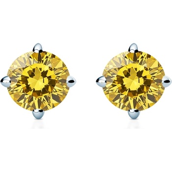 SAVICKI Обеци The Light: бяло злато, жълти лабораторни диаманти