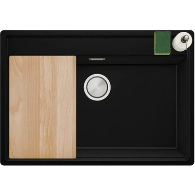 Твоят Стил Черна кухненска мивка за вграждане под плот Берген 80 Low 760x530 мм